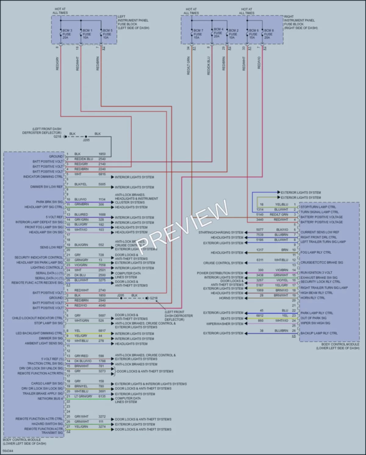 2017 GMC 3500HDSierra Body Control Modules wiring diagram preview