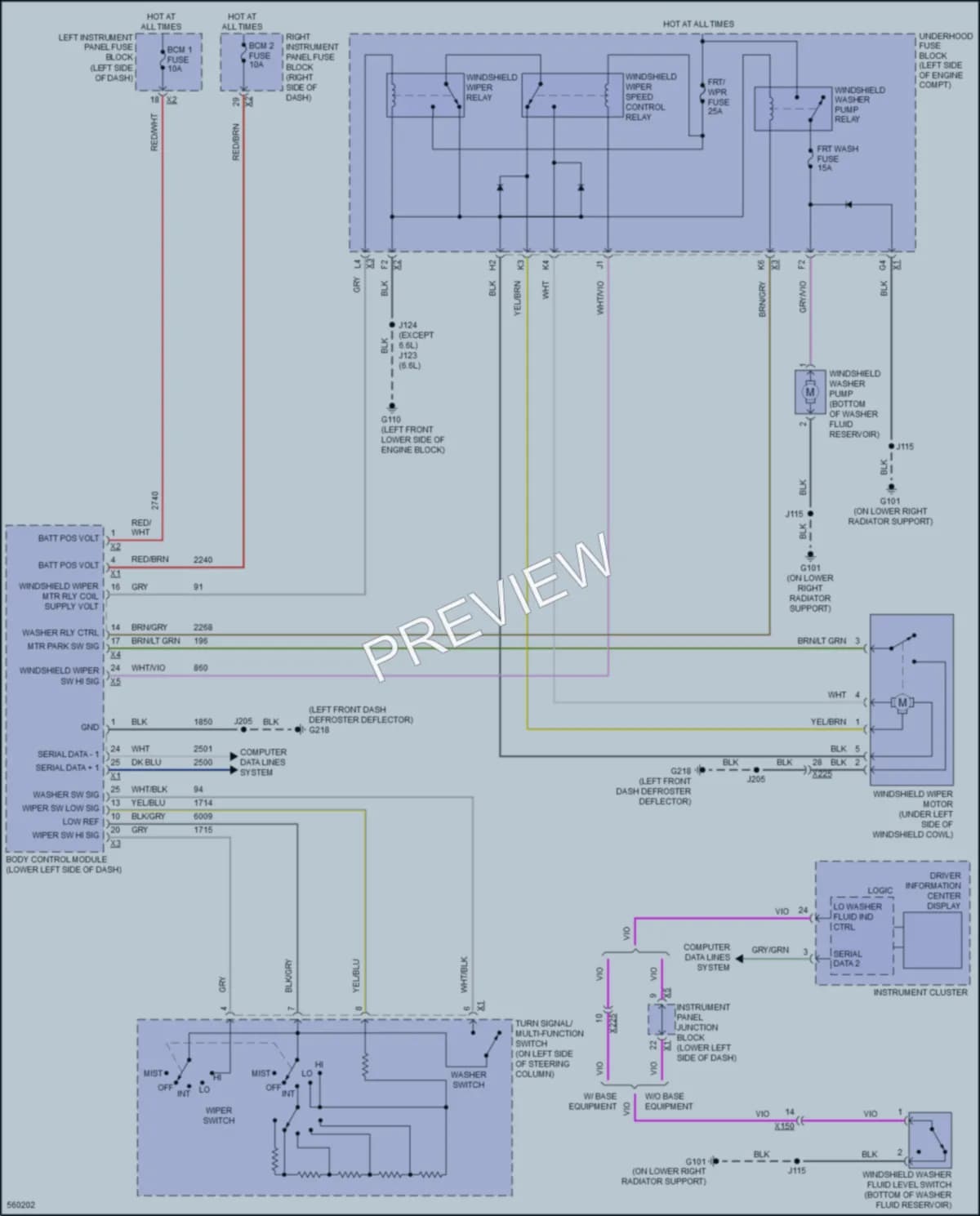 2017 GMC 3500HDSierra Wiper Washer wiring diagram preview