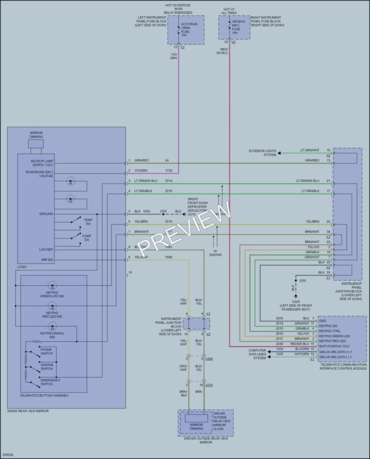 2017 GMC 3500HDSierraDenali Power Mirrors wiring diagram preview