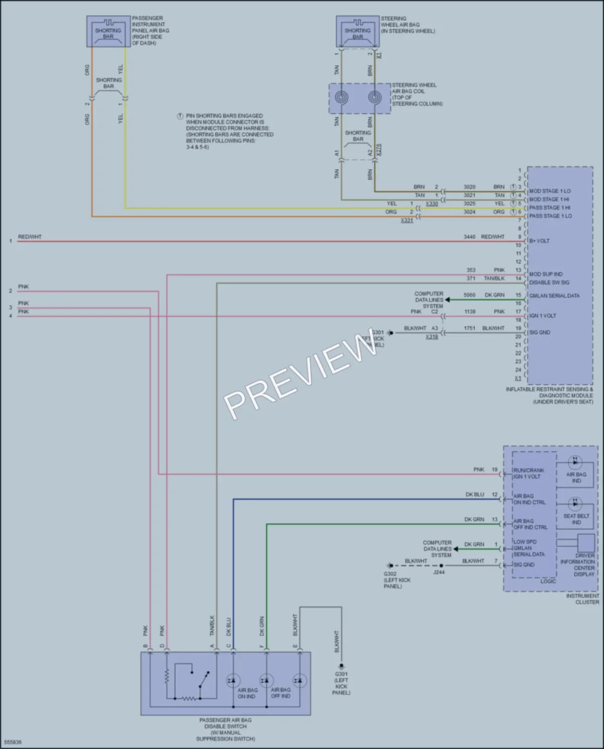 2017 GMC 3500Savana Supplemental Restraints wiring diagram preview