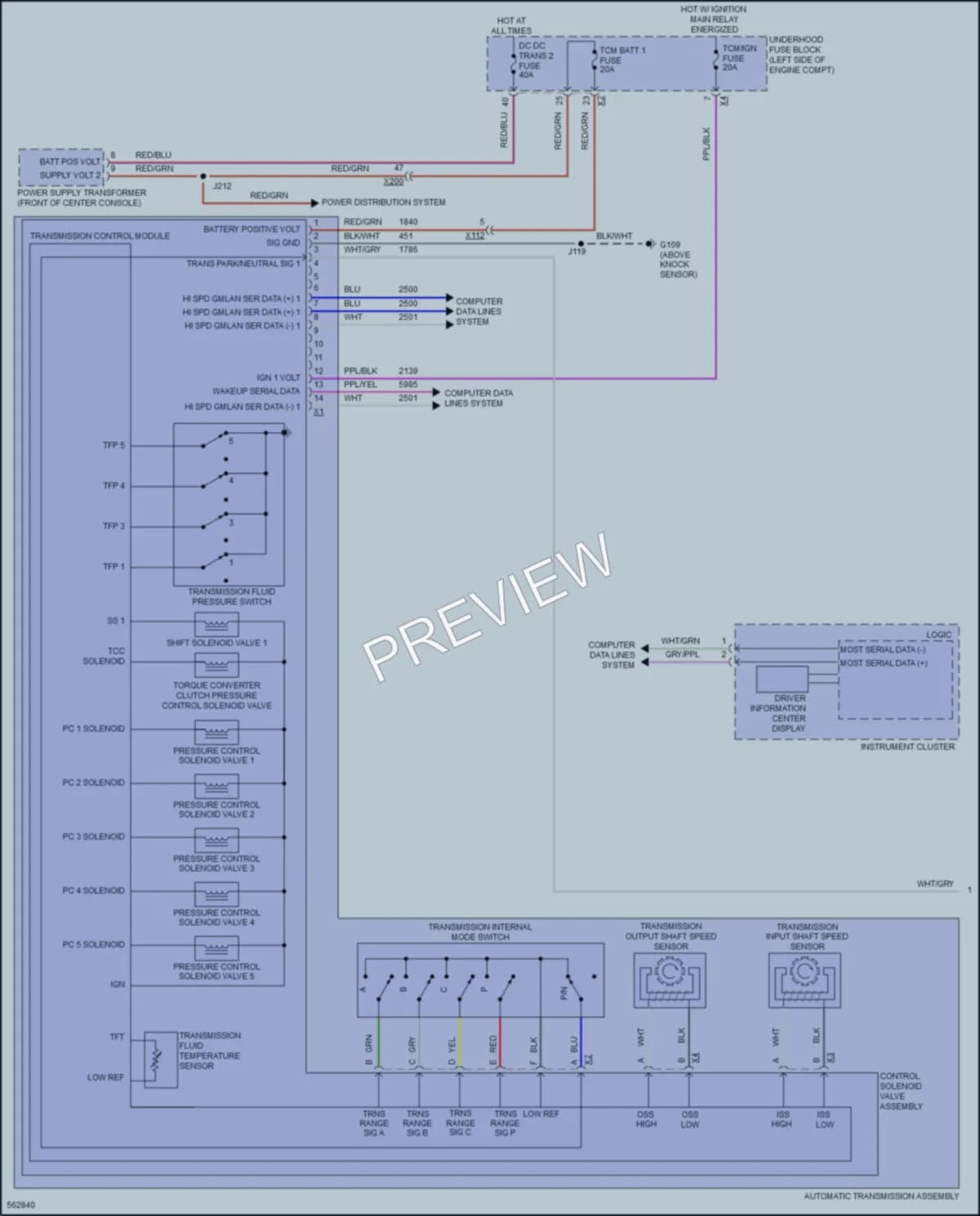 2017 GMC Acadia Transmission wiring diagram preview