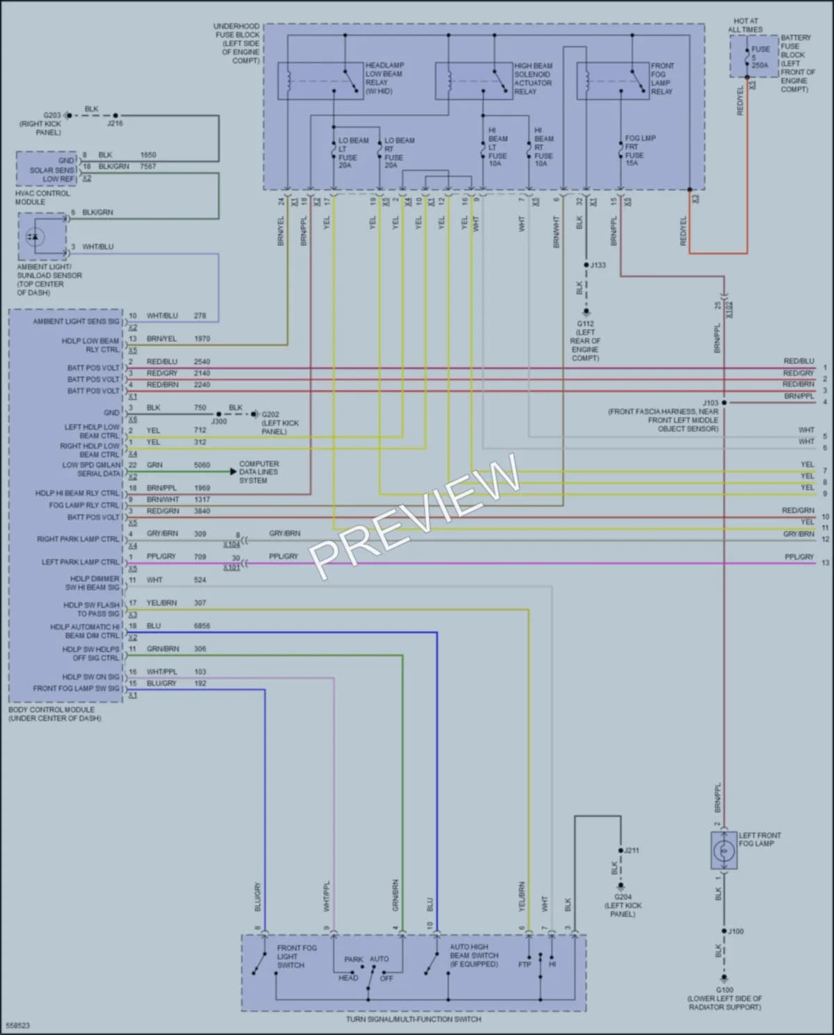 2017 GMC AcadiaDenali Headlights wiring diagram preview