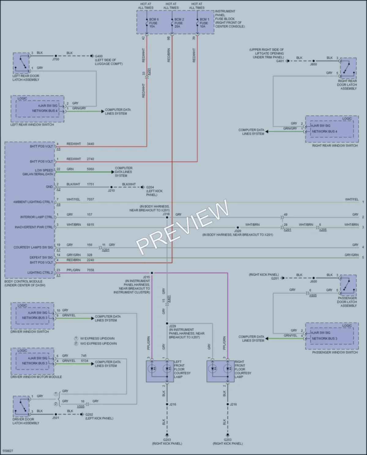 2017 GMC AcadiaDenali Interior Lights wiring diagram preview