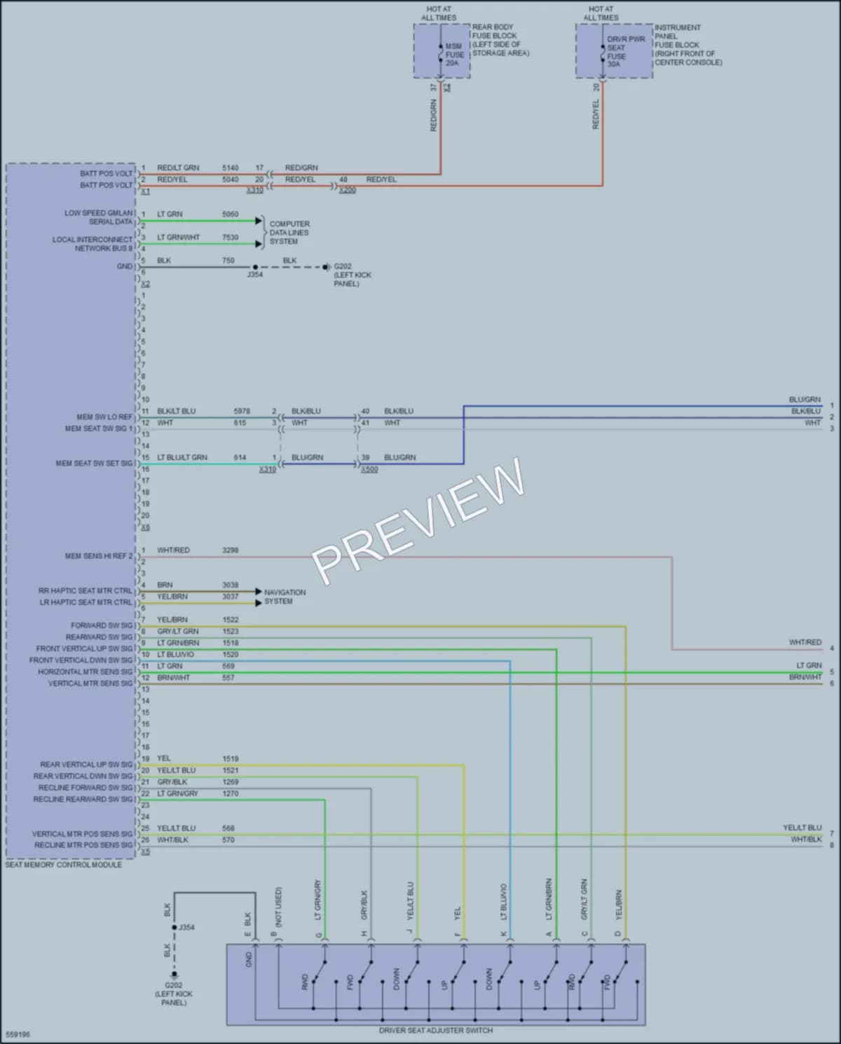 2017 GMC AcadiaDenali Memory Systems wiring diagram preview