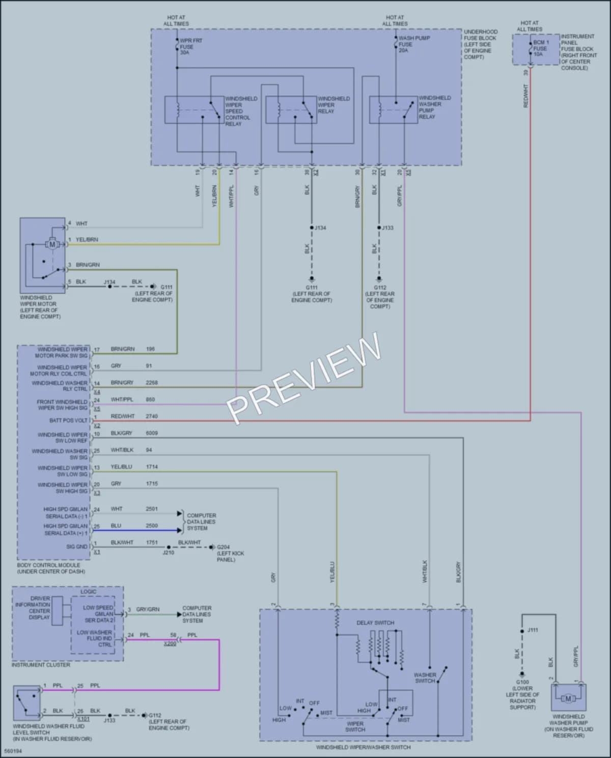 2017 GMC AcadiaDenali Wiper Washer wiring diagram preview