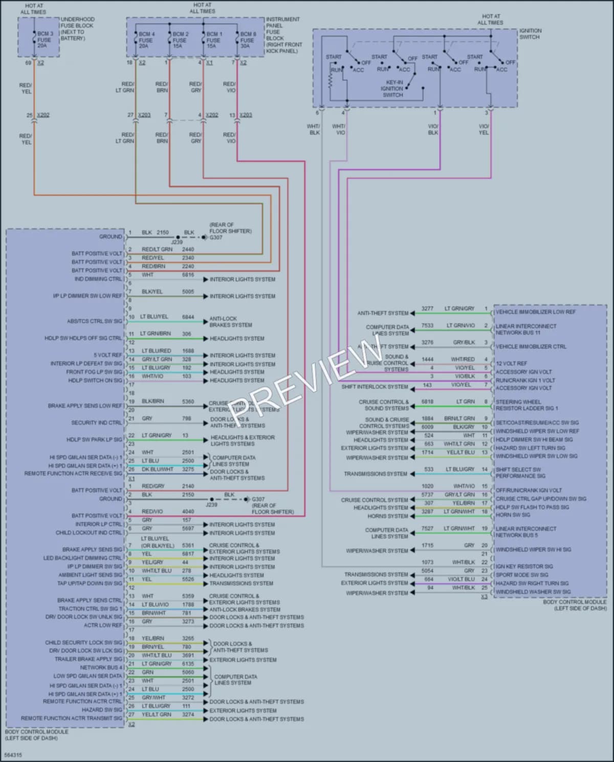 2017 GMC Canyon Body Control Modules wiring diagram preview