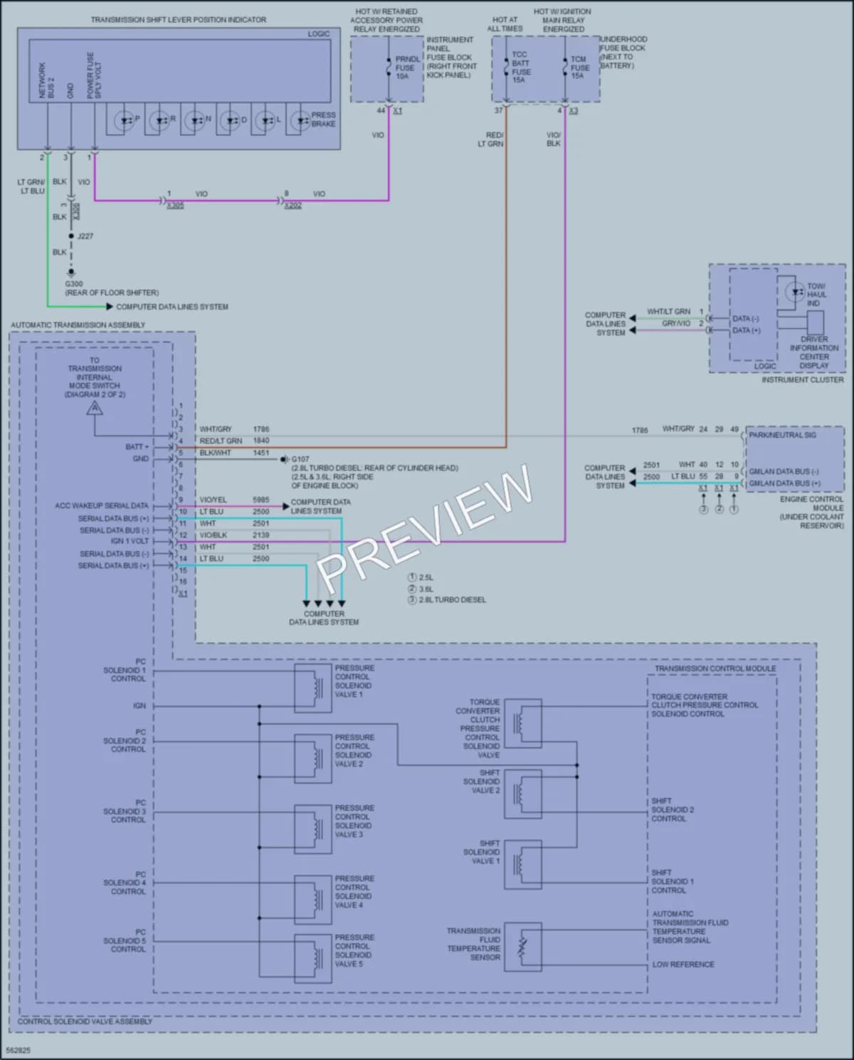 2017 GMC Canyon Transmission wiring diagram preview