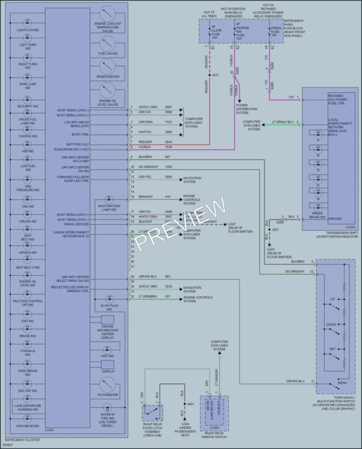 2017 GMC CanyonDenali Instrument Cluster wiring diagram preview