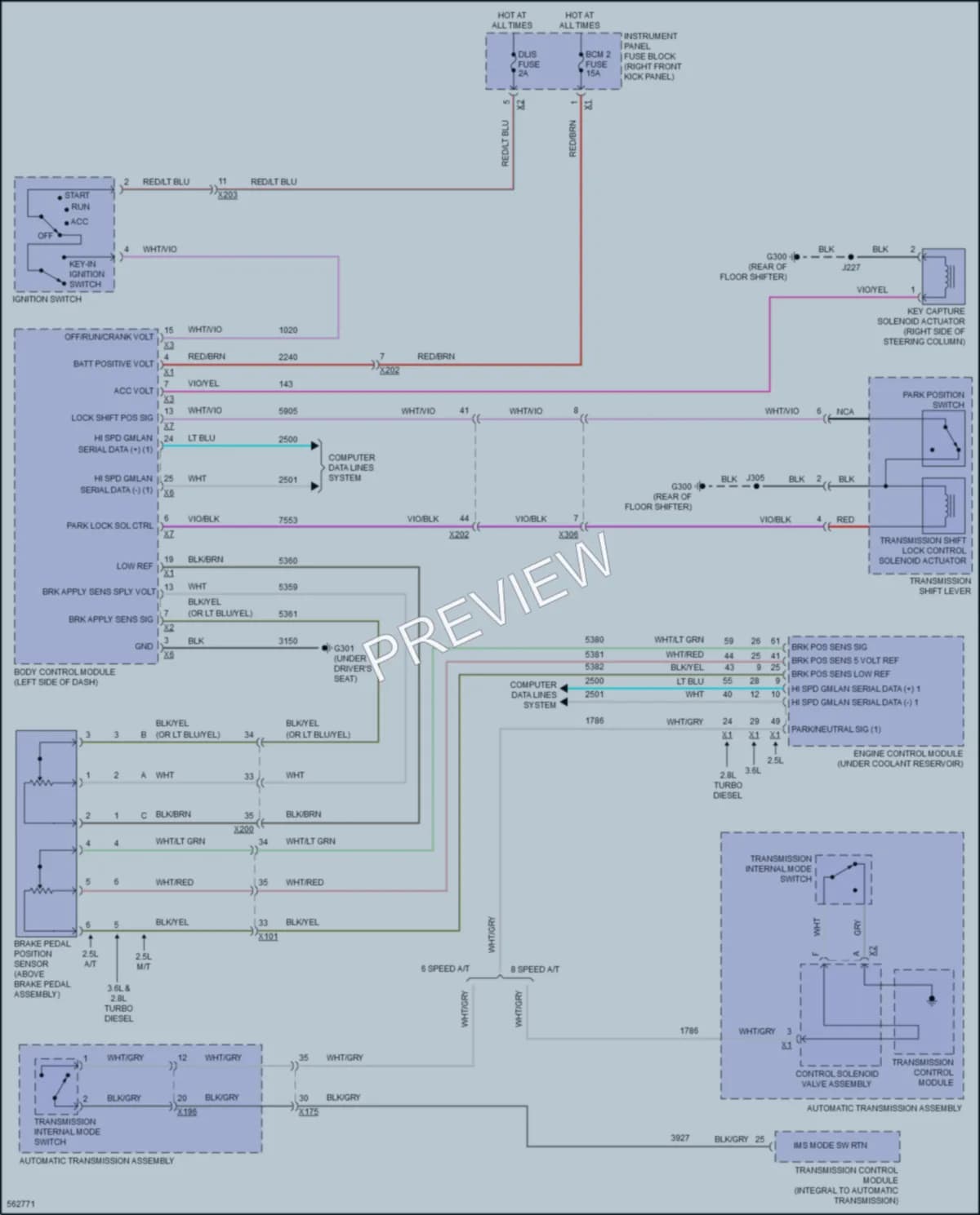 2017 GMC CanyonDenali Shift Interlock wiring diagram preview