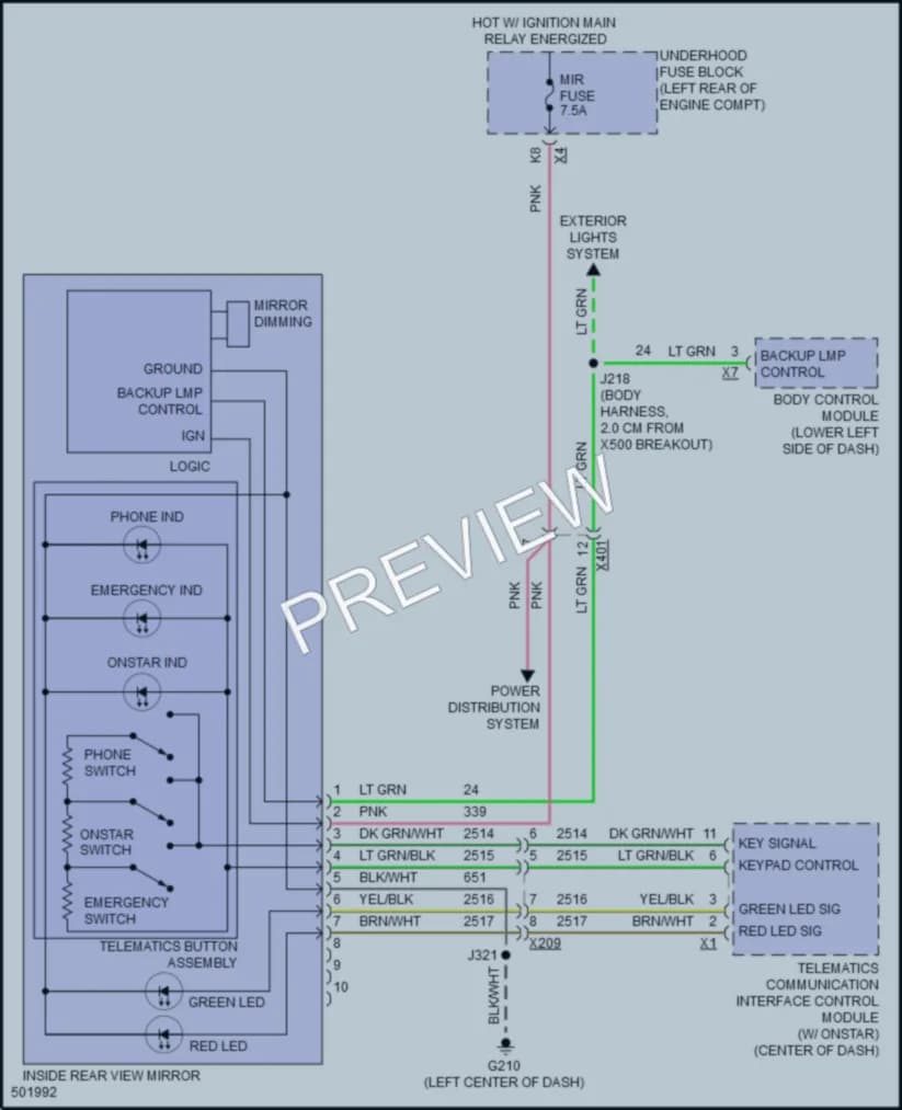 2017 GMC Terrain Power Mirrors wiring diagram preview