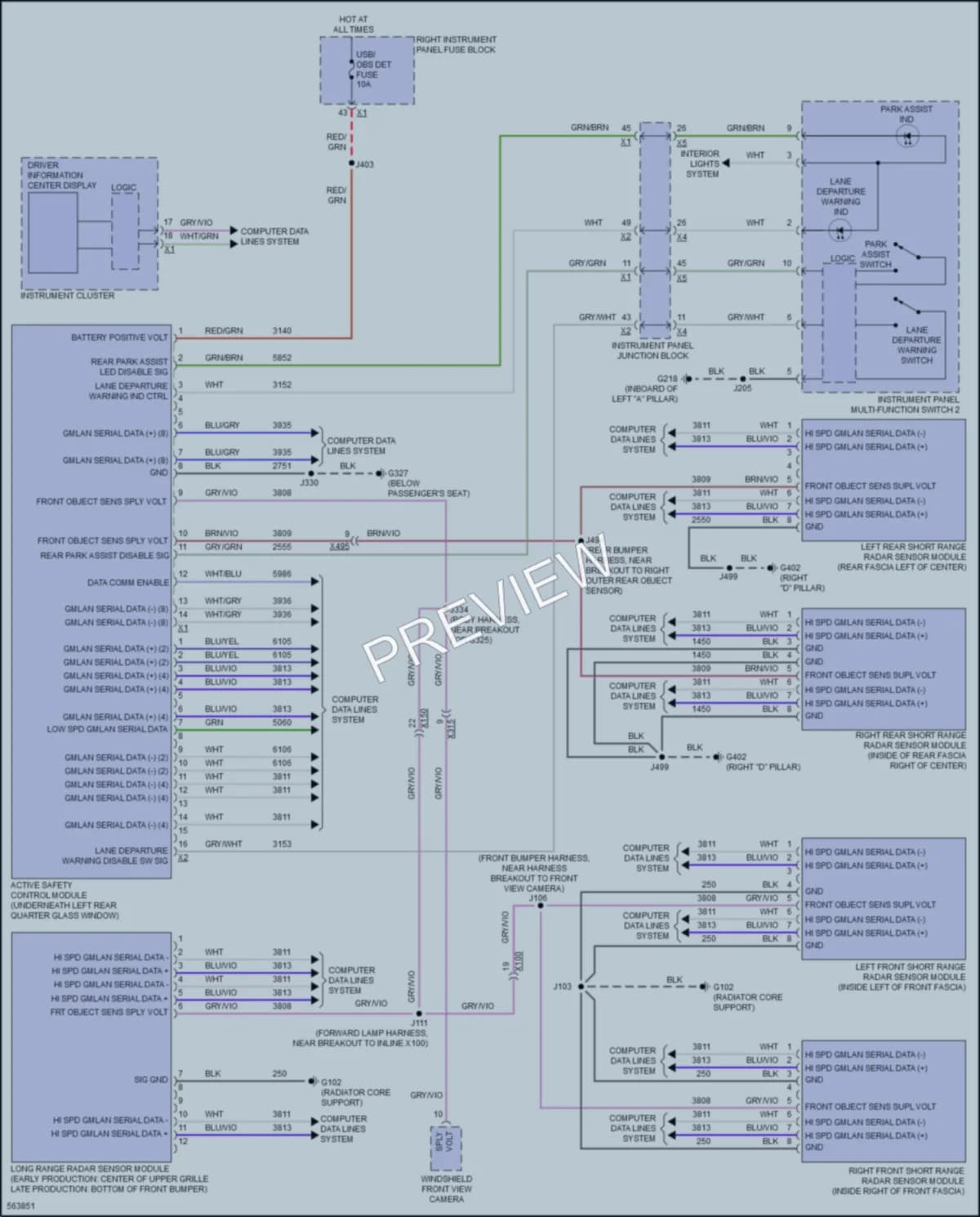 2017 GMC Yukon Instrument Cluster wiring diagram preview
