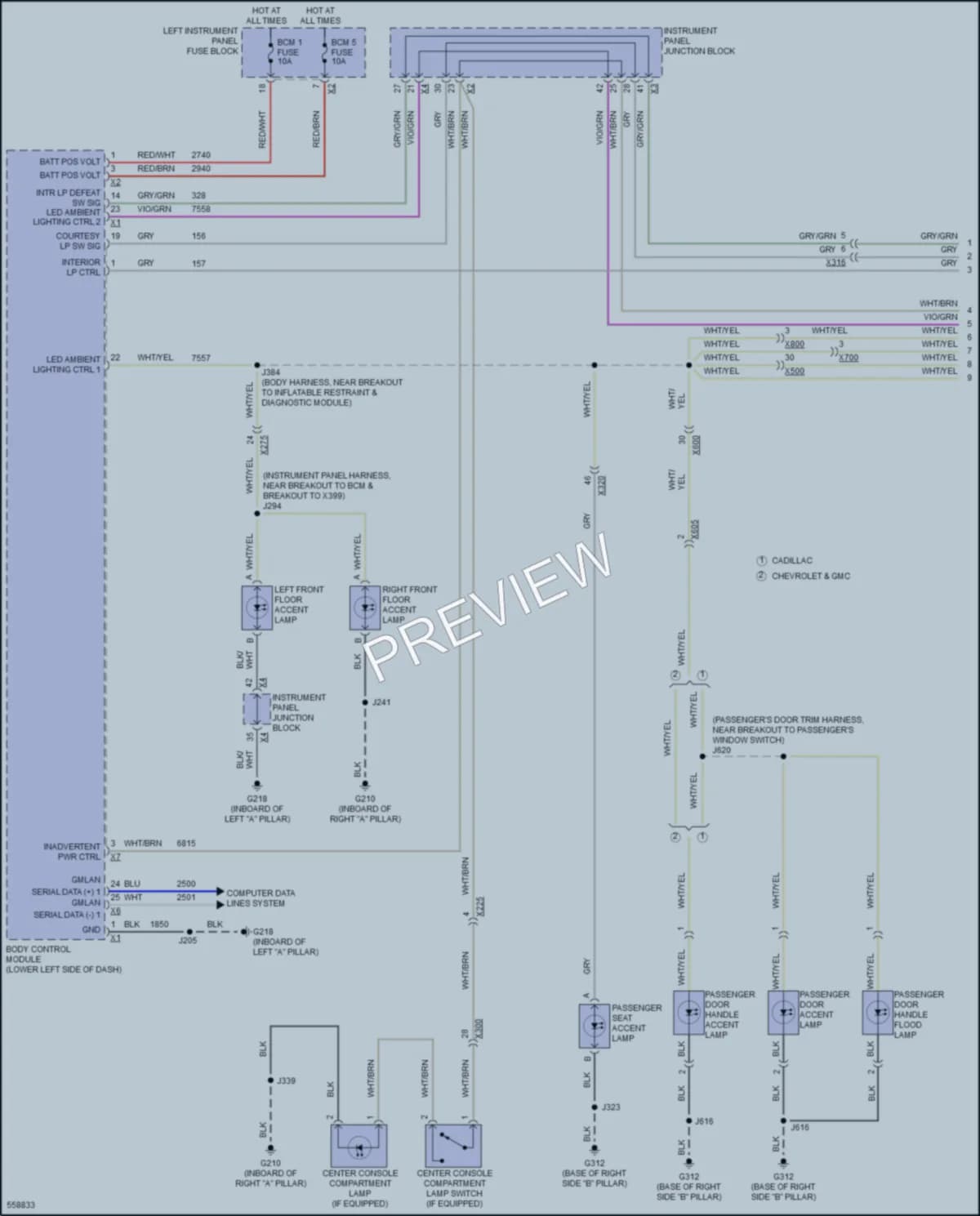 2017 GMC Yukon Interior Lights wiring diagram preview