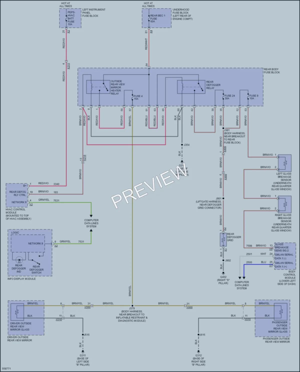 2017 GMC YukonDenali Defoggers wiring diagram preview