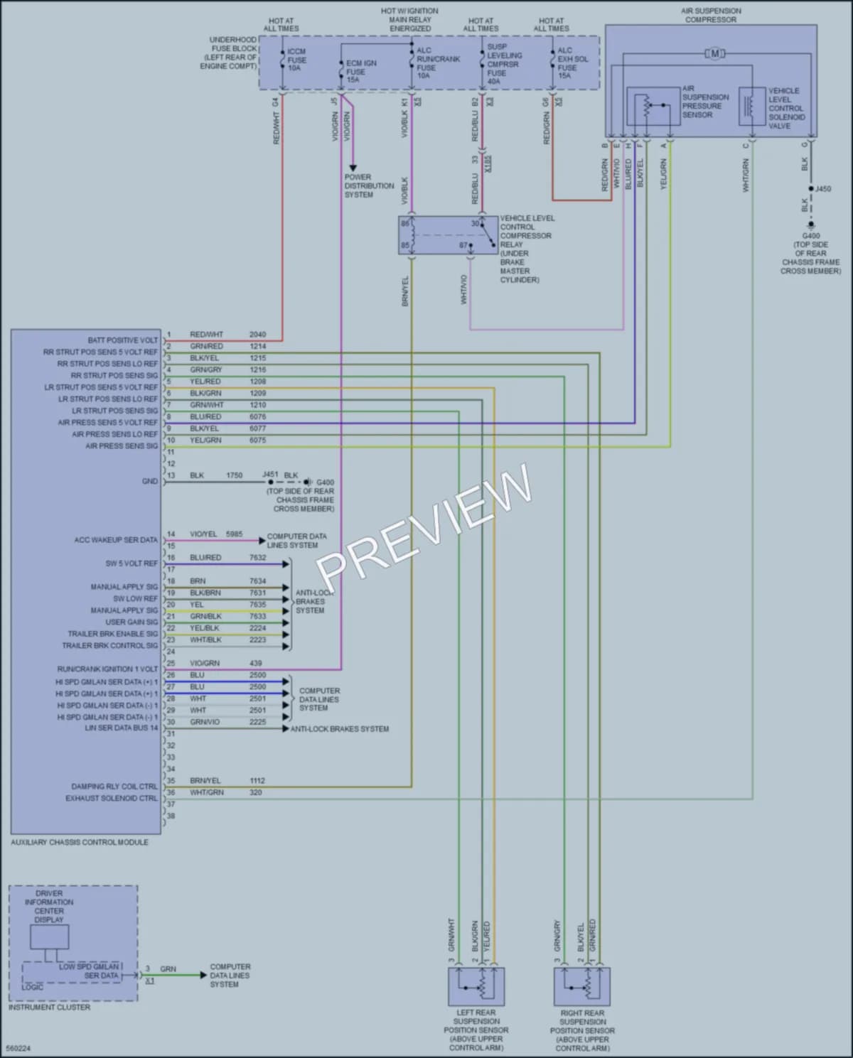 2017 GMC YukonXL Electronic Suspension wiring diagram preview