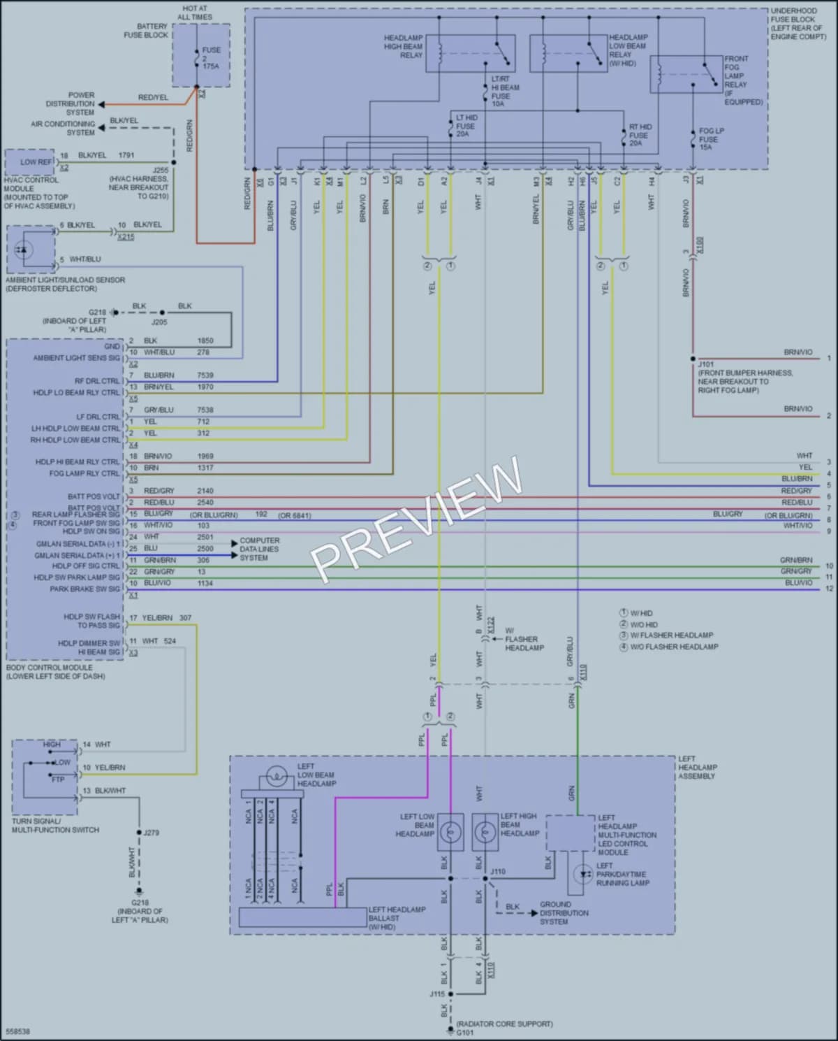 2017 GMC YukonXL Headlights wiring diagram preview