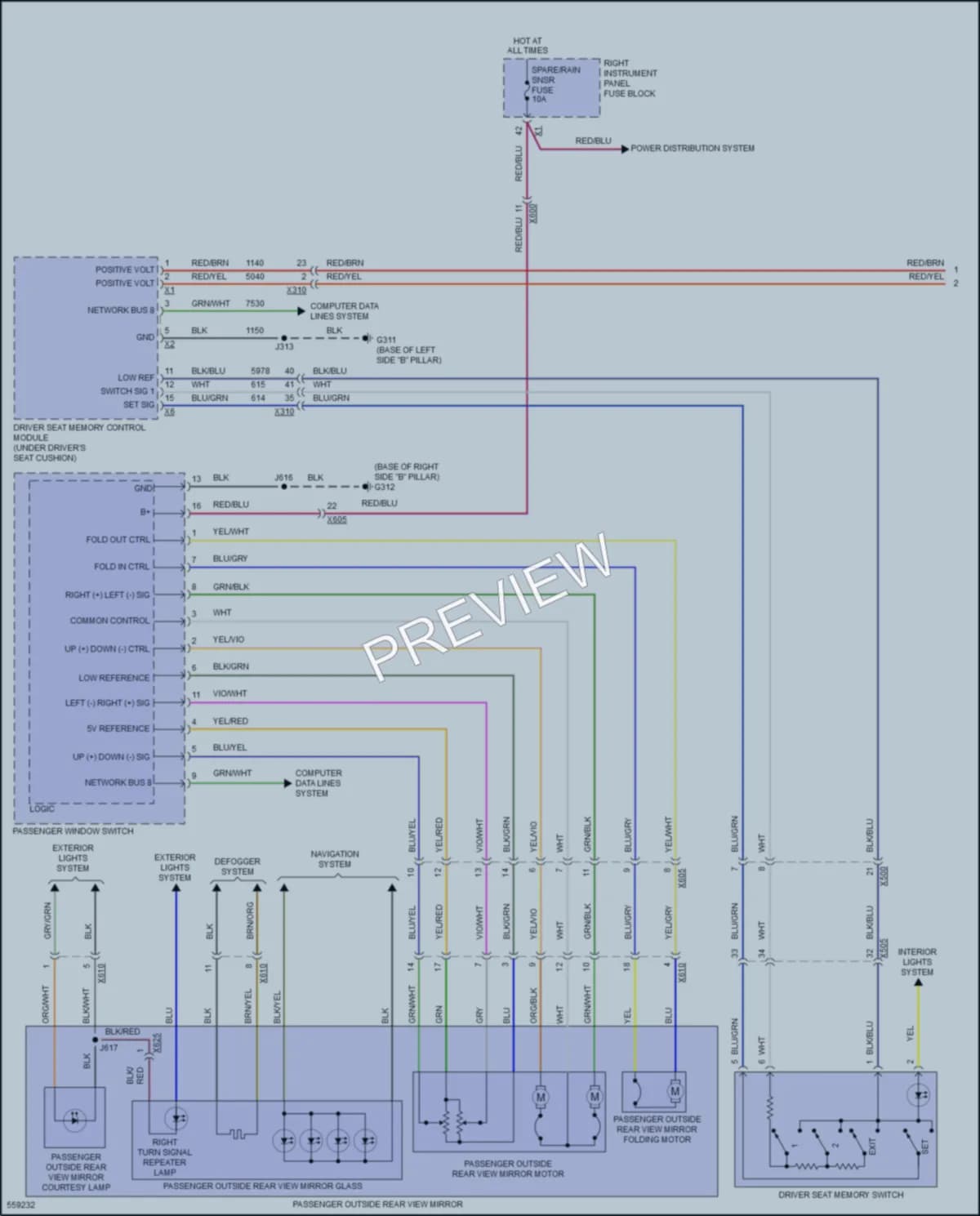 2017 GMC YukonXL Memory Systems wiring diagram preview