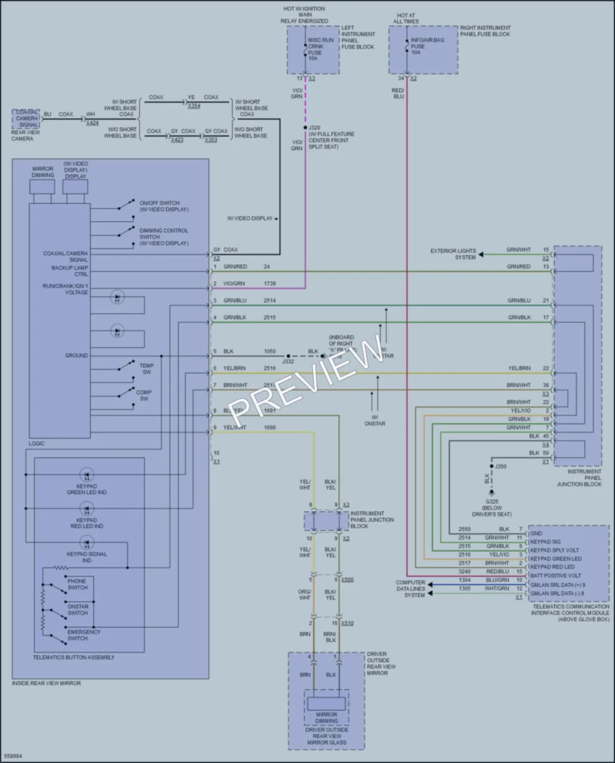 2017 GMC YukonXLDenali Power Mirrors wiring diagram preview