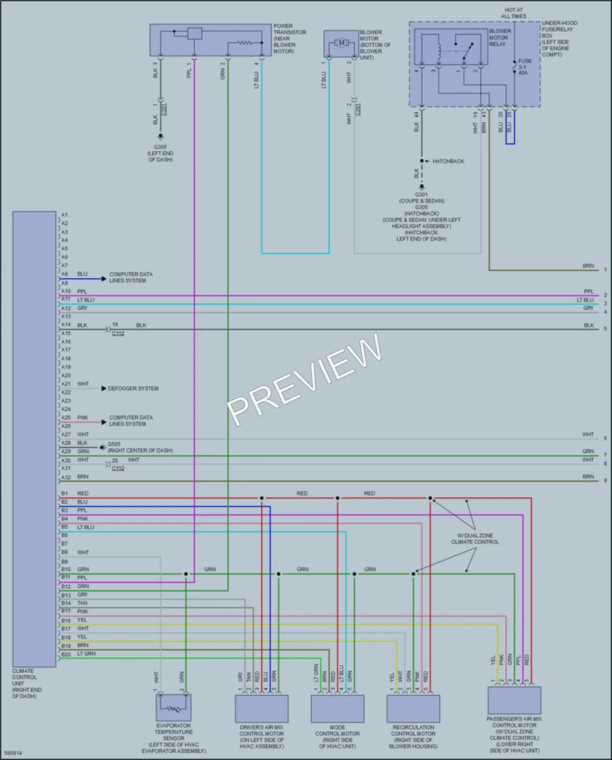 2017 Honda Civic Air Conditioning wiring diagram preview