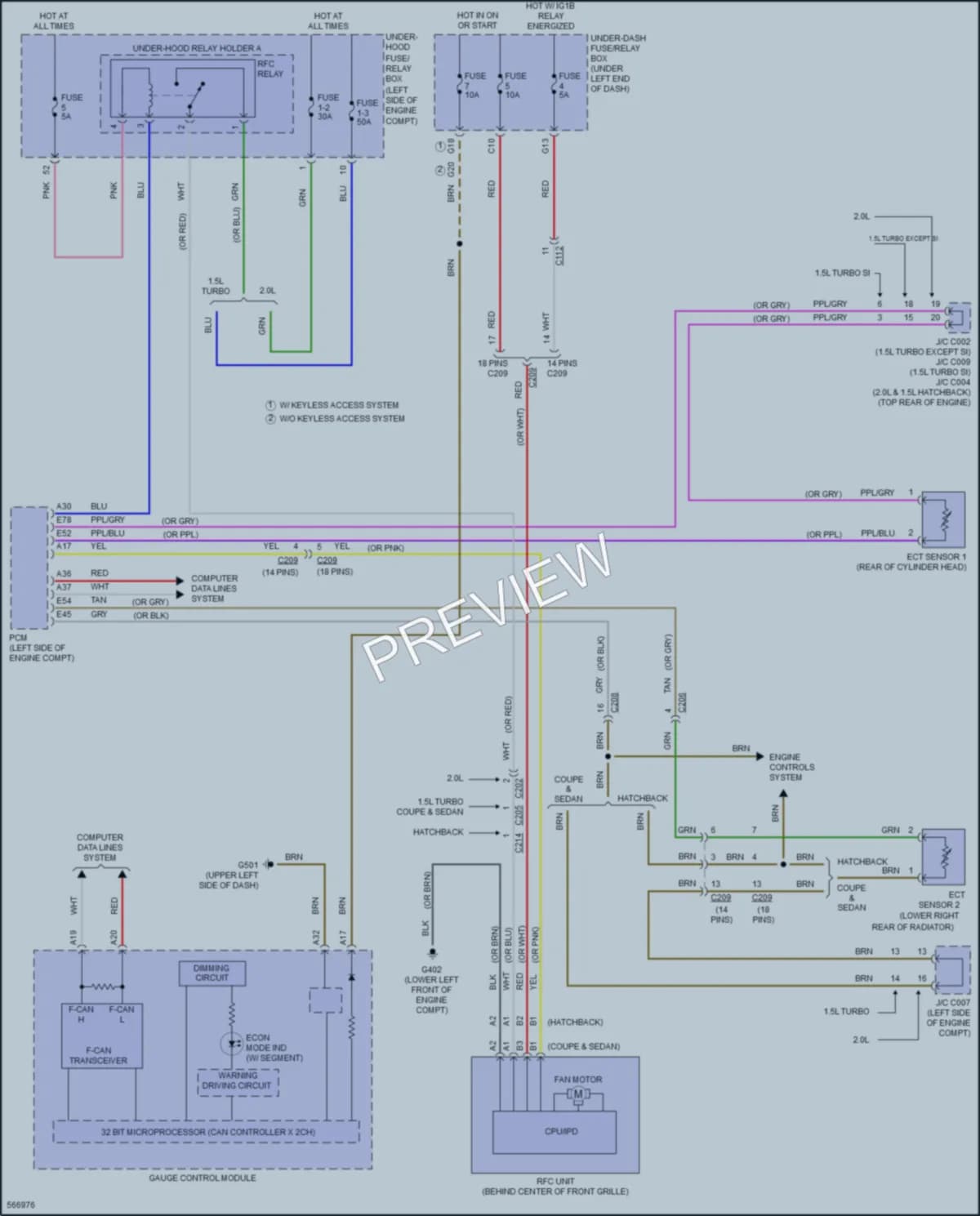 2017 Honda Civic Cooling Fan wiring diagram preview