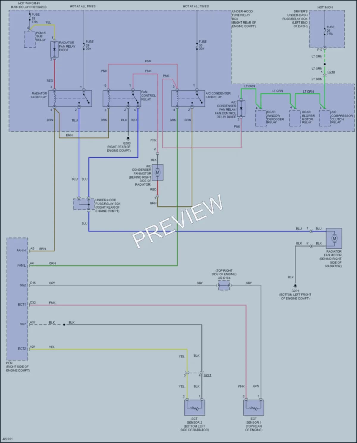 2017 Honda Odyssey Cooling Fan wiring diagram preview