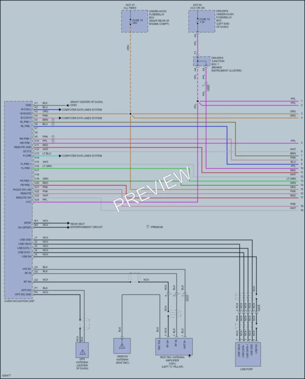 2017 Honda Odyssey Radio wiring diagram preview