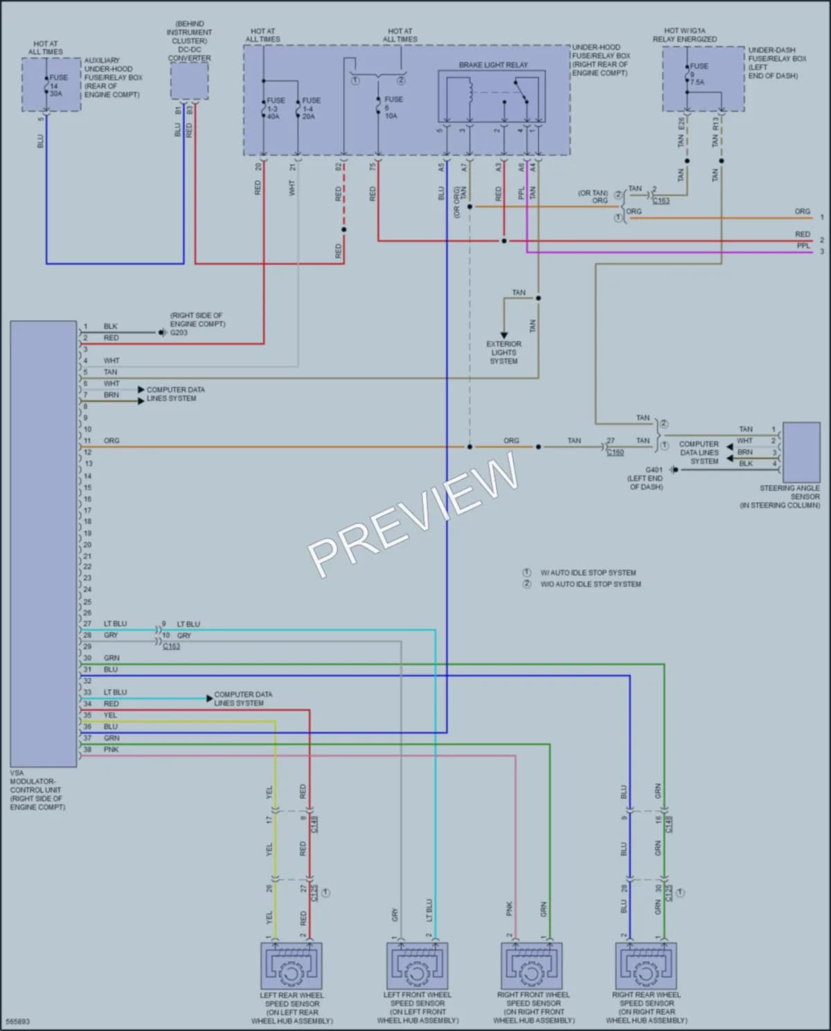 2017 Honda Pilot Anti Lock Brakes wiring diagram preview