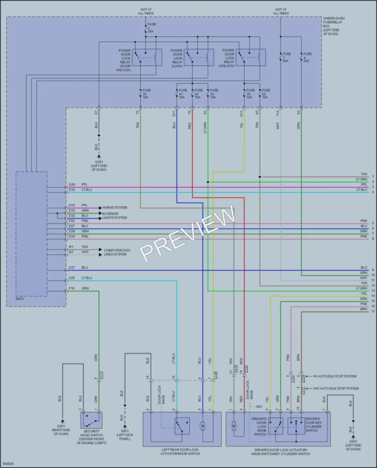 2017 Honda Pilot Power Door Locks wiring diagram preview