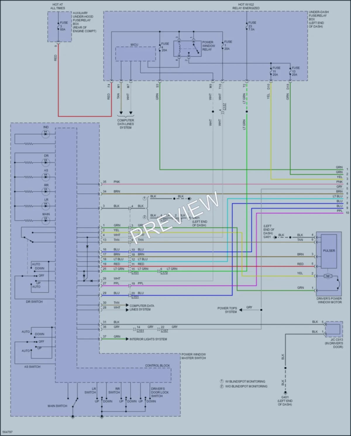 2017 Honda Pilot Power Windows wiring diagram preview