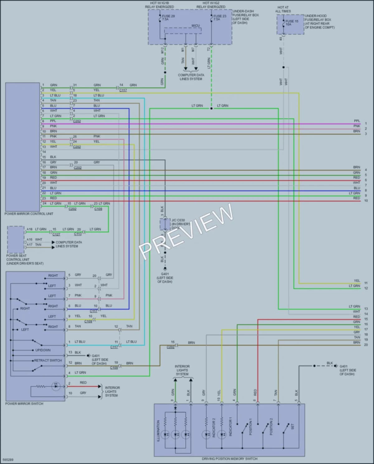2017 Honda Ridgeline Memory Systems wiring diagram preview