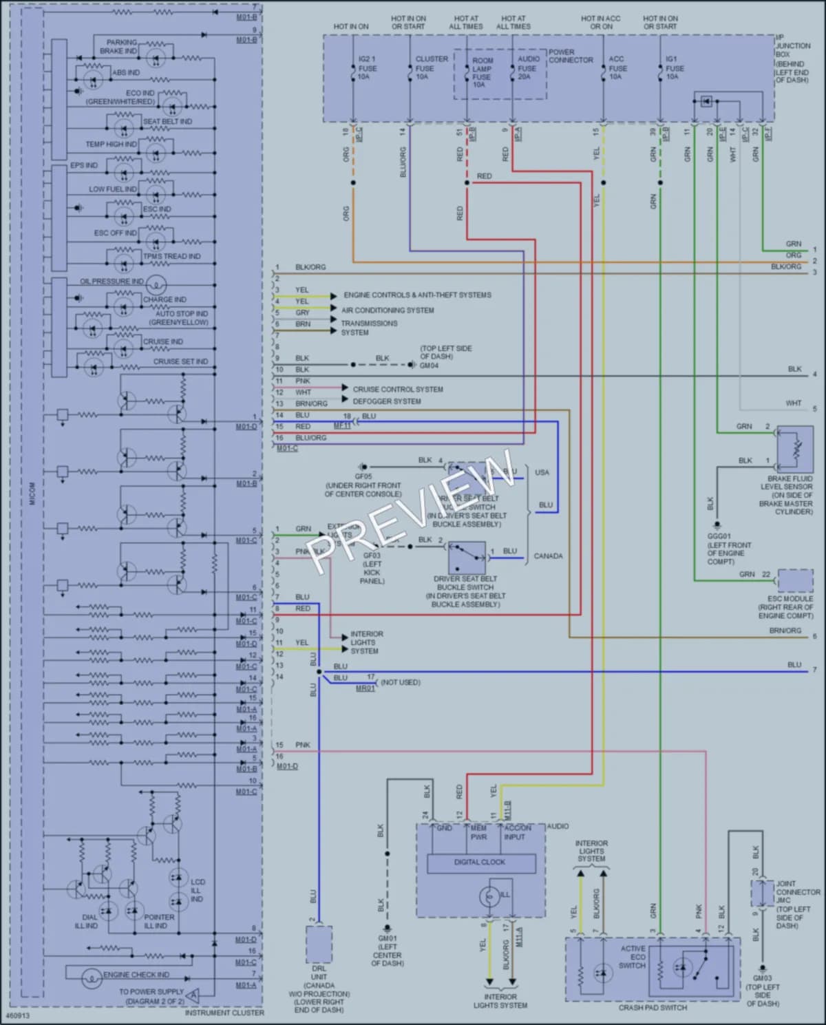 2017 Hyundai Accent Instrument Cluster wiring diagram preview