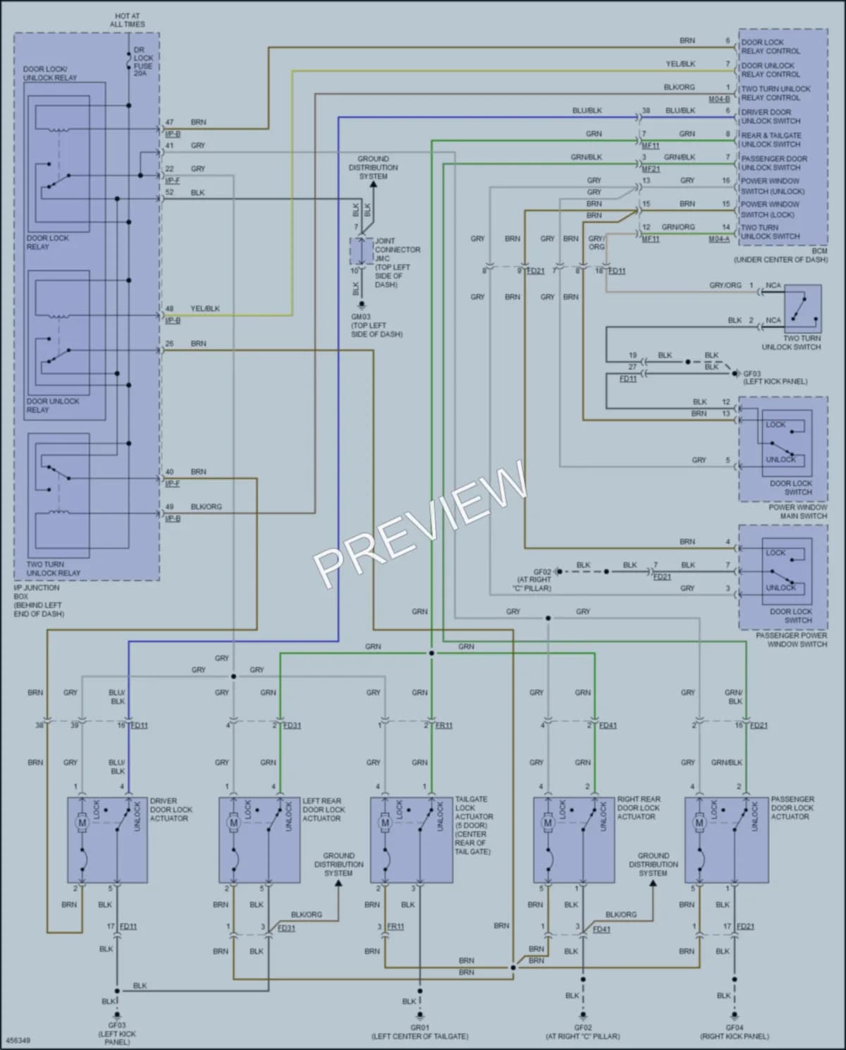 2017 Hyundai Accent Power Door Locks wiring diagram preview