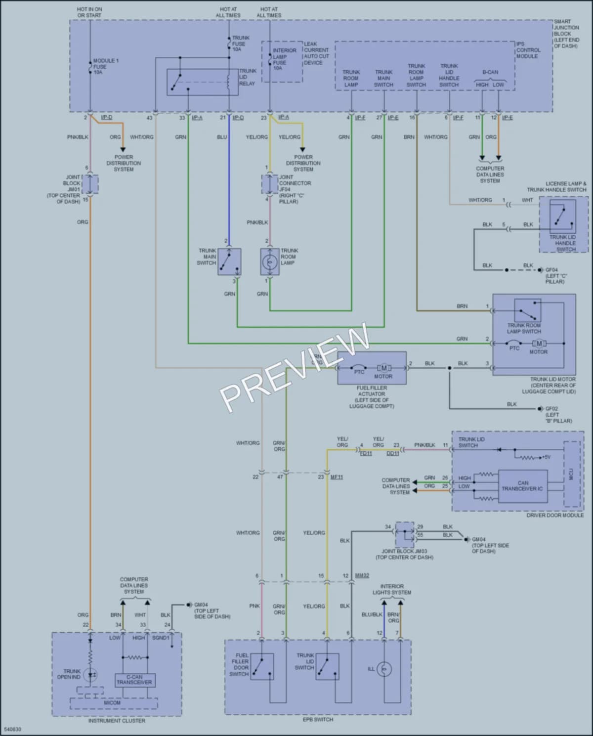 2017 Hyundai Azera Trunk Tailgate Fuel Door wiring diagram preview