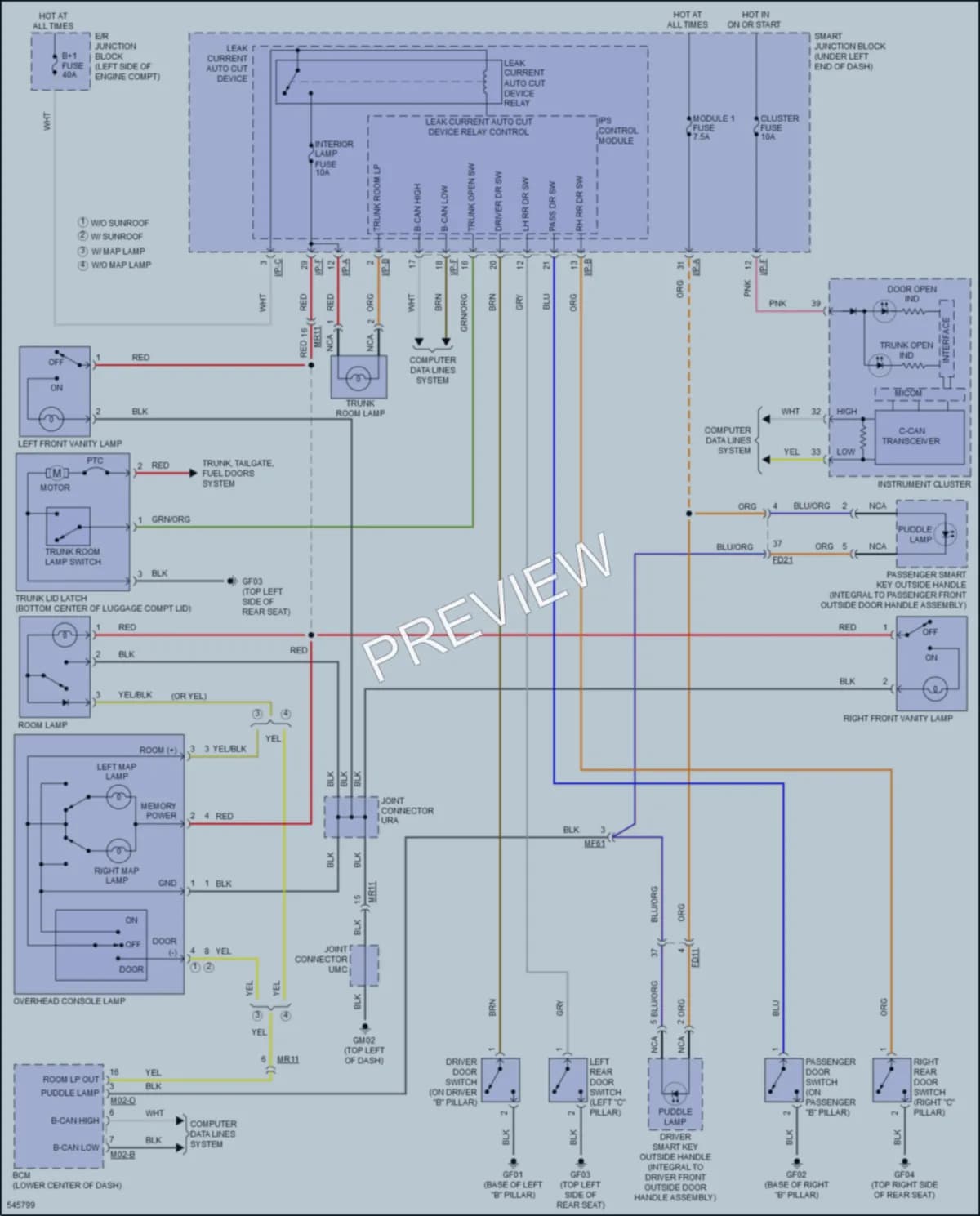 2017 Hyundai Elantra Interior Lights wiring diagram preview