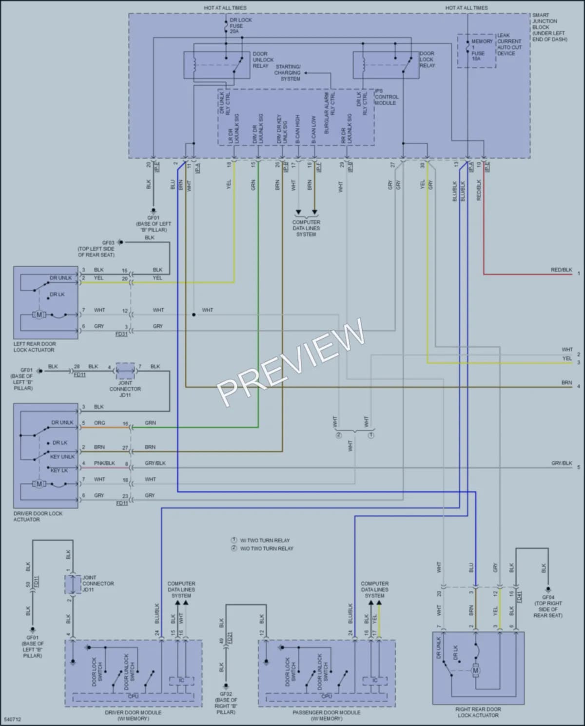 2017 Hyundai Elantra Power Door Locks wiring diagram preview
