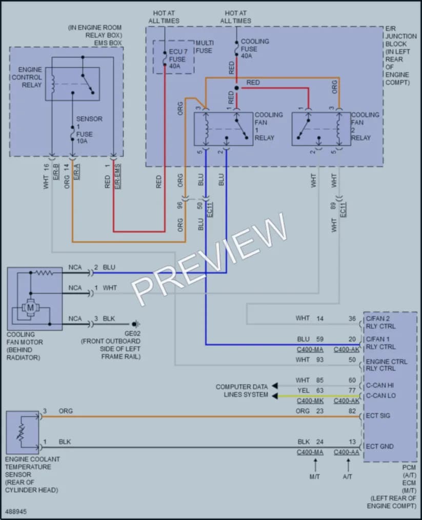 2017 Hyundai ElantraGT Cooling Fan wiring diagram preview