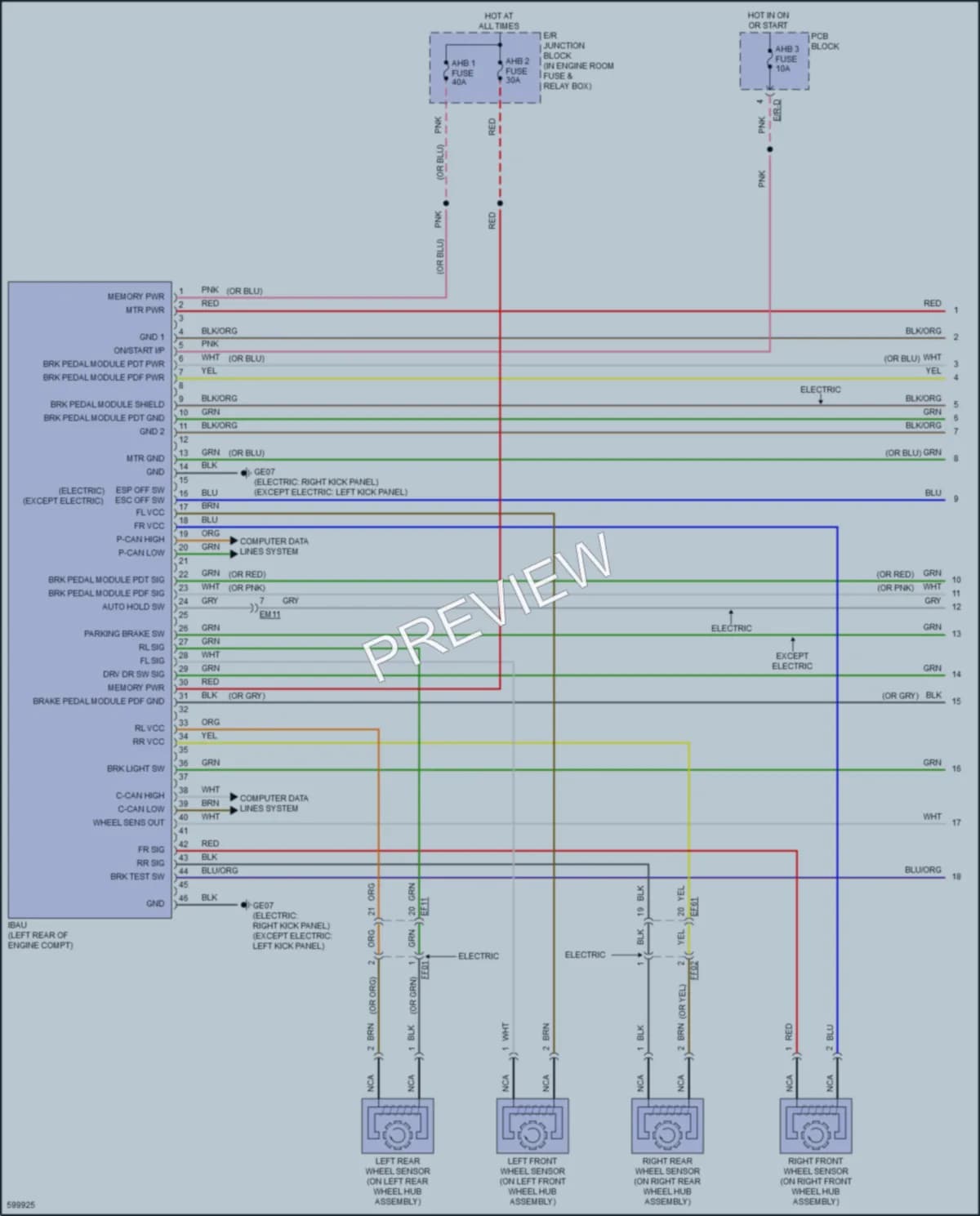 2017 Hyundai IoniqElectric Anti Lock Brakes wiring diagram preview