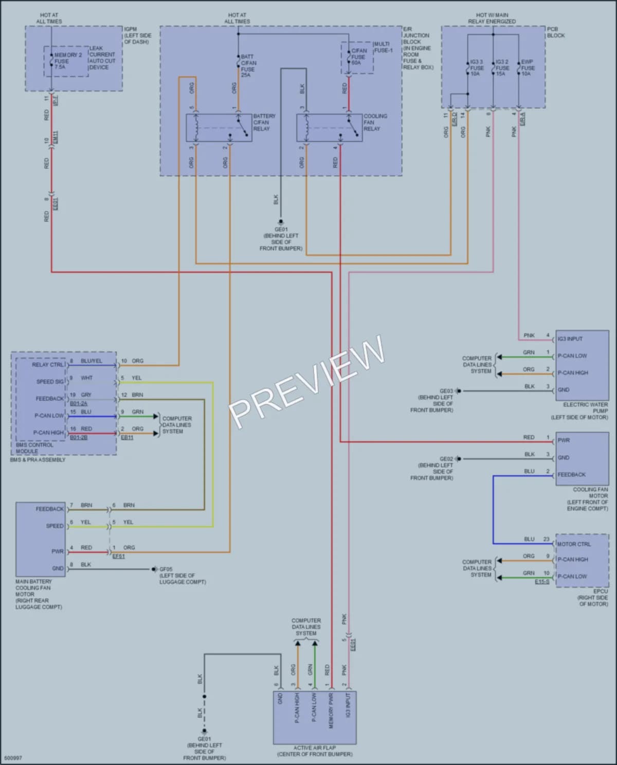 2017 Hyundai IoniqElectric Cooling Fan wiring diagram preview