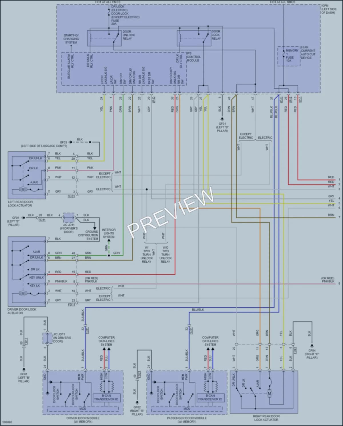 2017 Hyundai IoniqElectric Power Door Locks wiring diagram preview