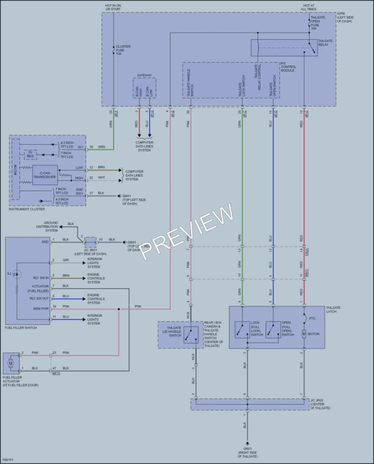 2017 Hyundai IoniqElectric Trunk Tailgate Fuel Door wiring diagram preview