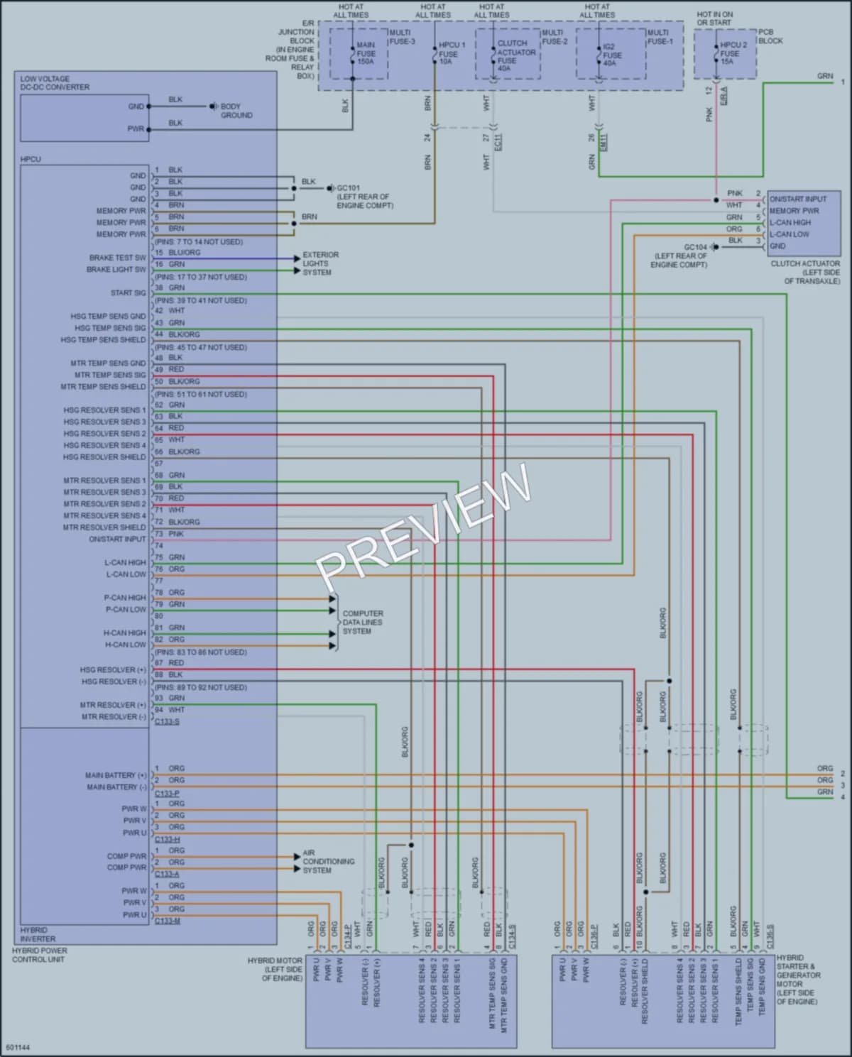 2017 Hyundai IoniqHybrid Engine Performance wiring diagram preview