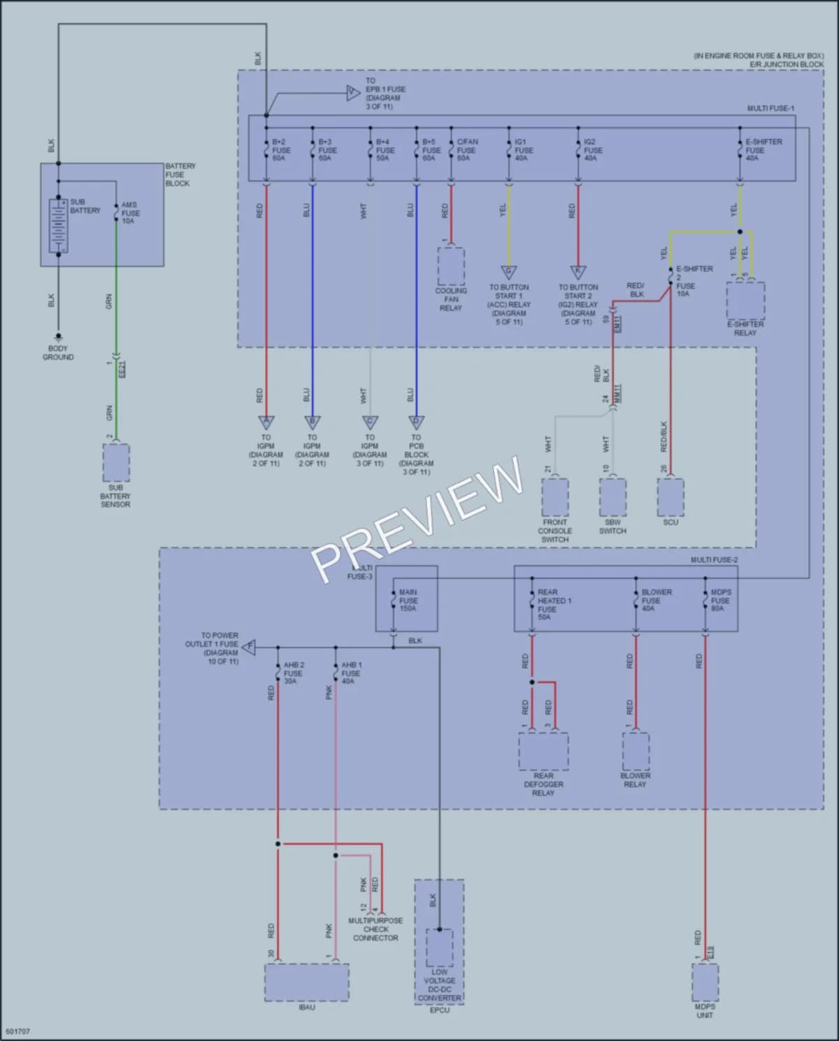 2017 Hyundai IoniqHybrid Power Distribution wiring diagram preview