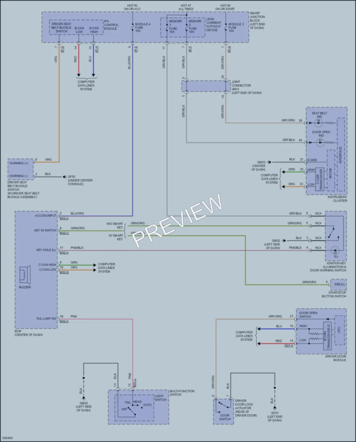 2017 Hyundai SantaFe Warning Systems wiring diagram preview