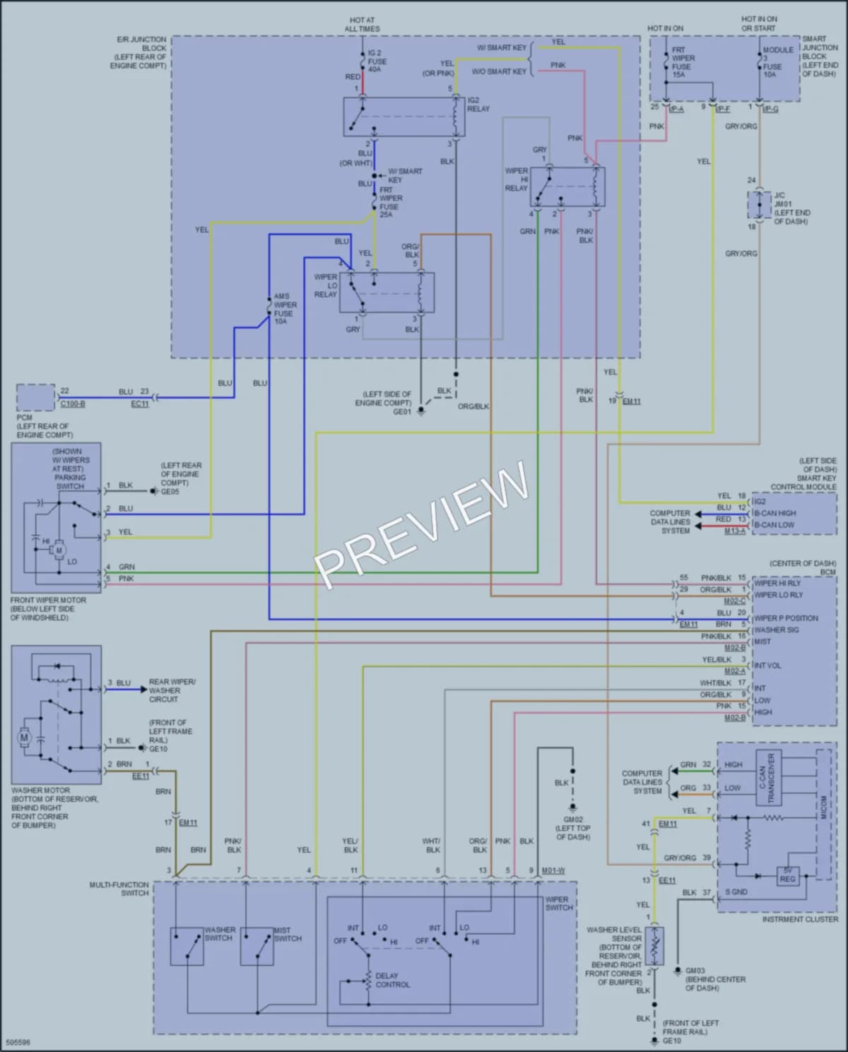 2017 Hyundai SantaFe Wiper Washer wiring diagram preview