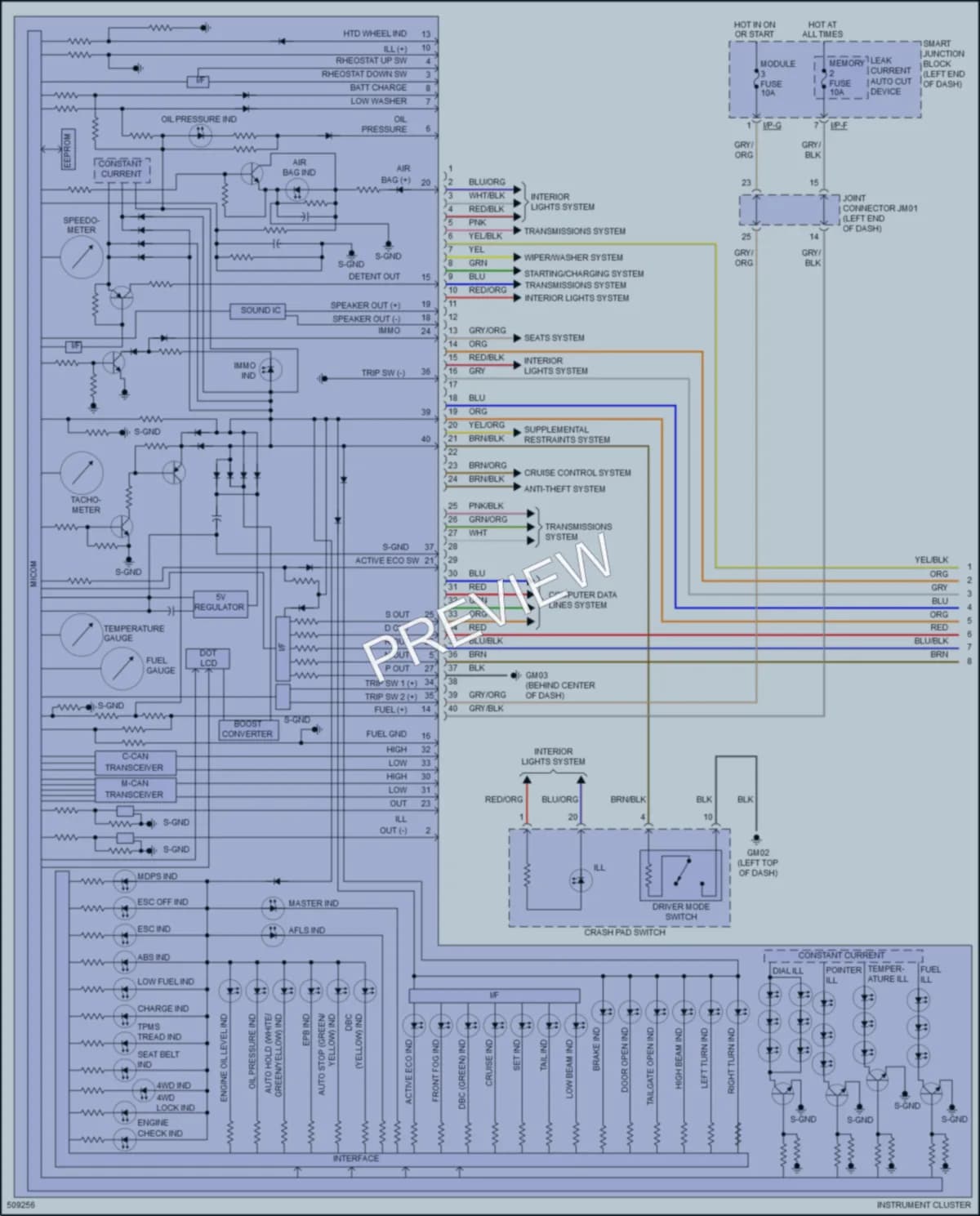 2017 Hyundai SantaFeSport Instrument Cluster wiring diagram preview