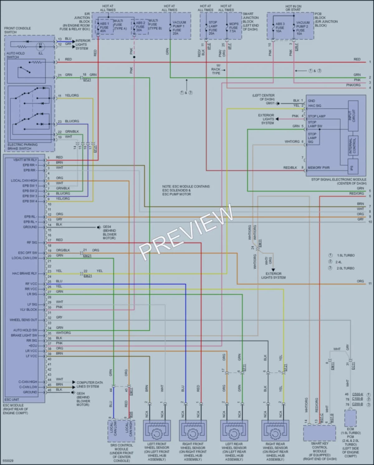 2017 Hyundai Sonata Anti Lock Brakes wiring diagram preview
