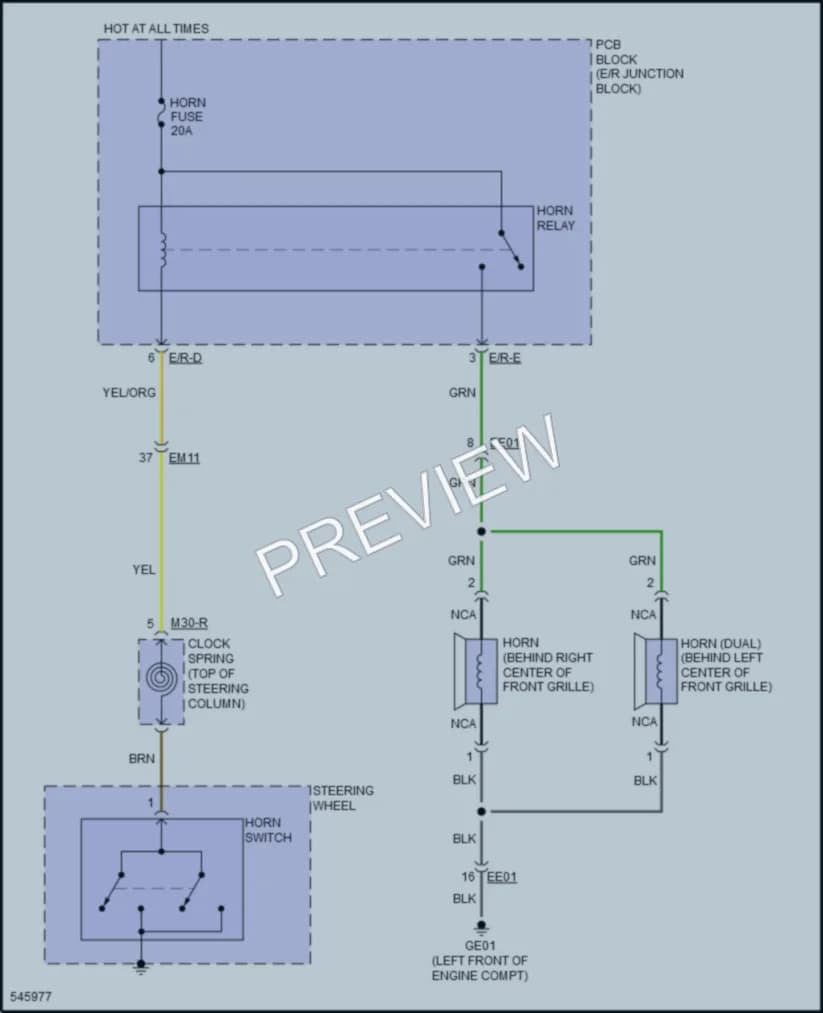 2017 Hyundai Sonata Horn wiring diagram preview