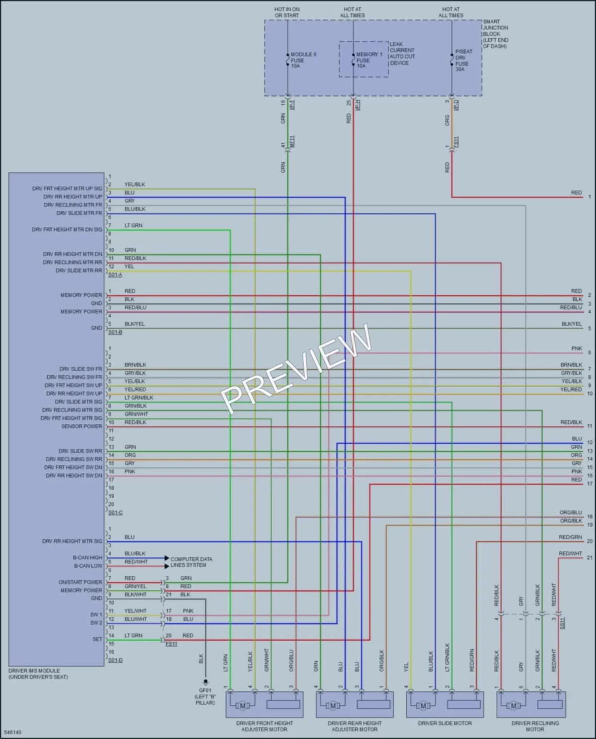 2017 Hyundai Sonata Memory Systems wiring diagram preview