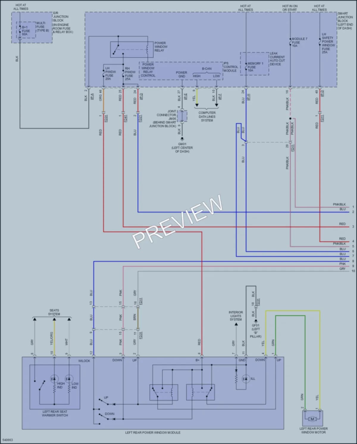 2017 Hyundai Sonata Power Windows wiring diagram preview