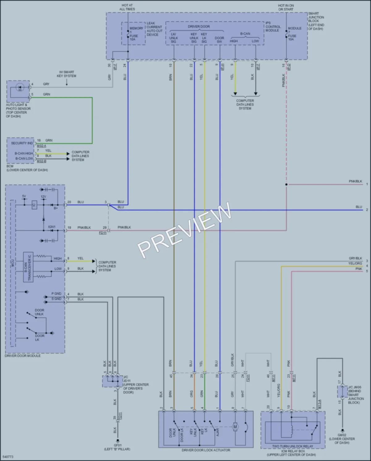 2017 Hyundai SonataHybrid Anti Theft wiring diagram preview