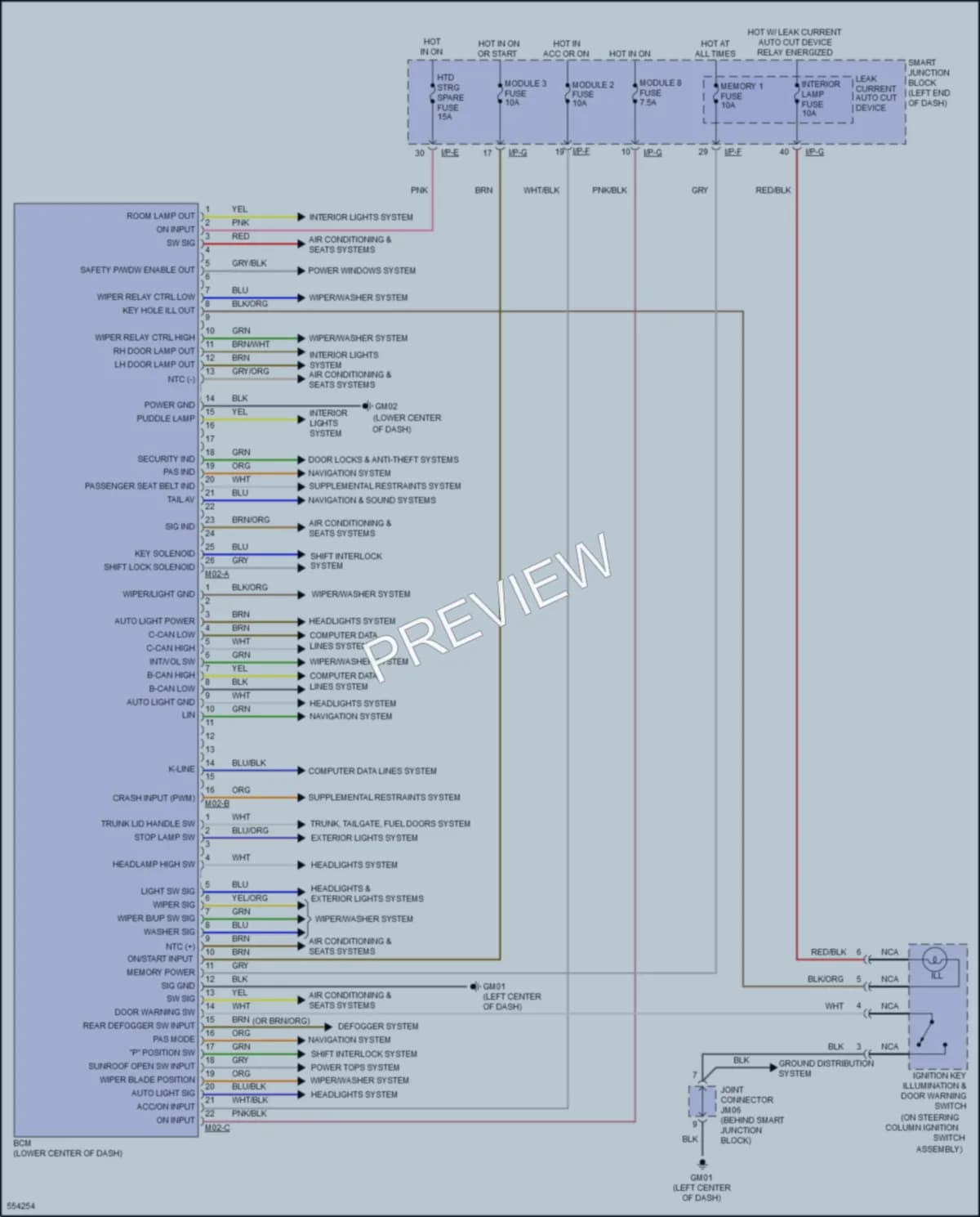 2017 Hyundai SonataHybrid Body Control Modules wiring diagram preview
